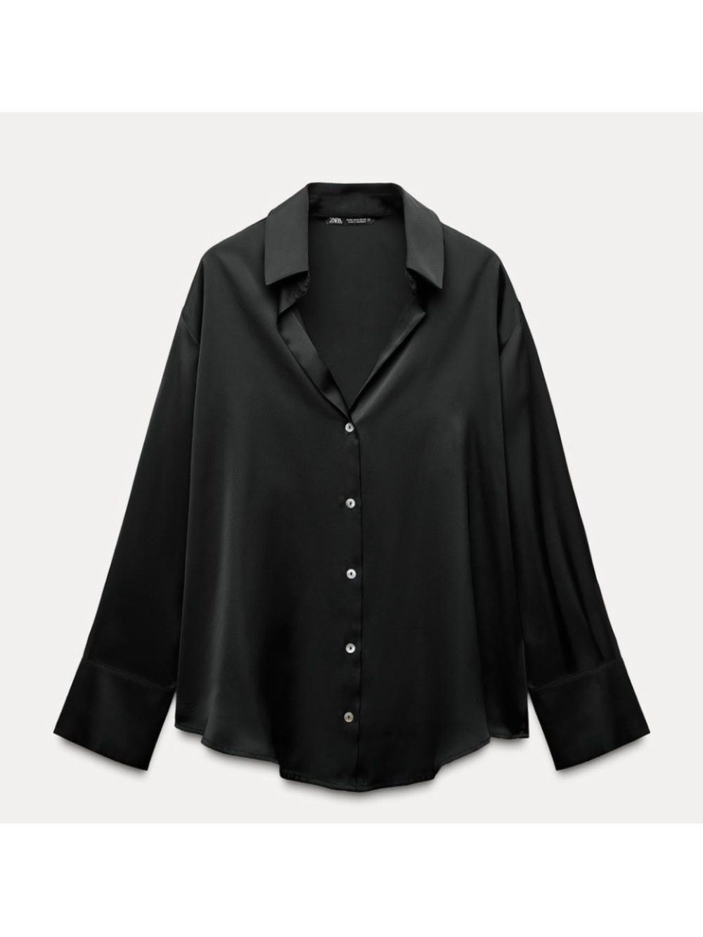 ZARA SATIN EFFECT BASIC SHIRT